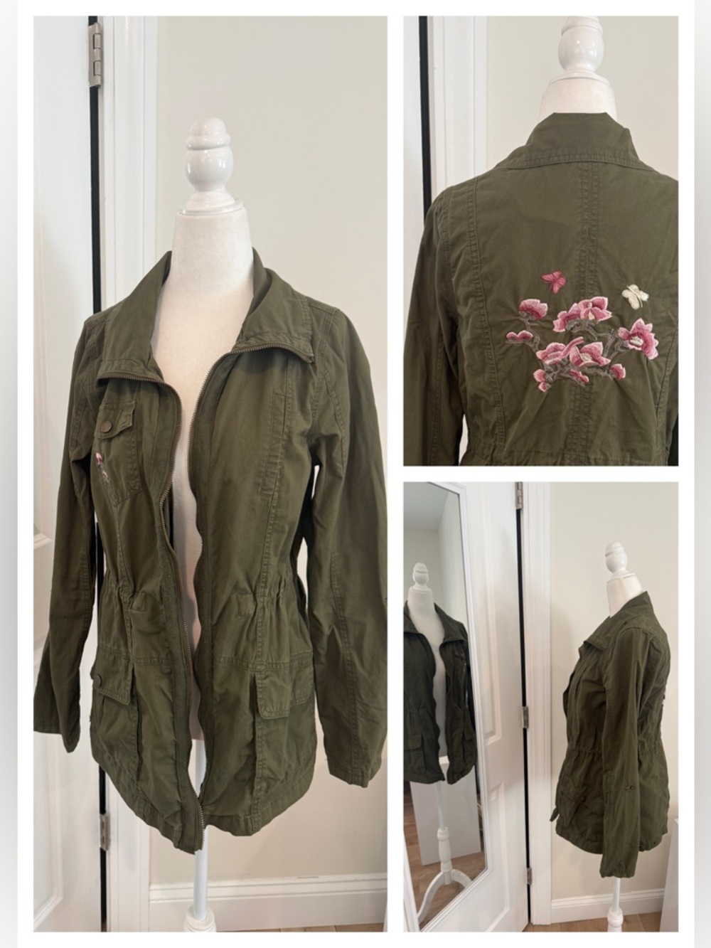 Embroidered Cotton Utility Jacket, S